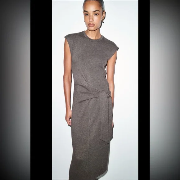 NWT Zara Soft Knotted Dress - Picture 3 of 13